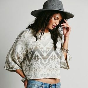 Free People Tribal Cosby Cropped Sweater